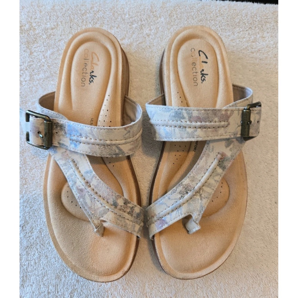 Clarks‎ Brynn Madi Comfort Sandals Floral 8 Beach Resort Vacation Sporty Casual